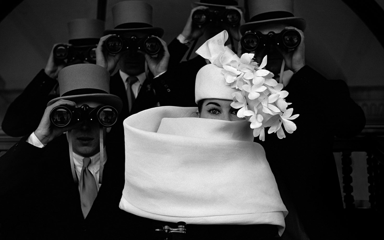 Frank Horvat: 1958, Paris, for Jardin des Modes, Givenchy hat B | Platinum Print | Lenscloud